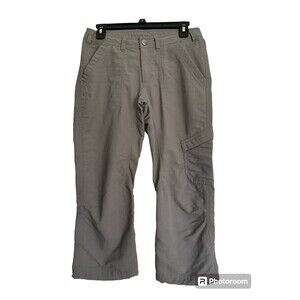 The North Face Womens Gray Nylon Capri Cargo Hiking Trail‎ Pants Size 2 Outdoors